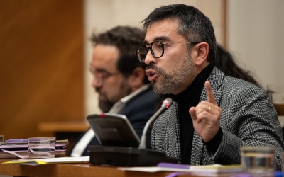 Gabriel Fernàndez, portaveu del grup municipal d'ERC, en un moment del ple | Roger Benet